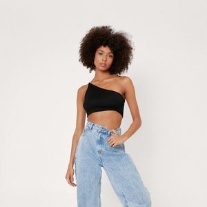 Nasty Gal Jersey One Shoulder Crop Top